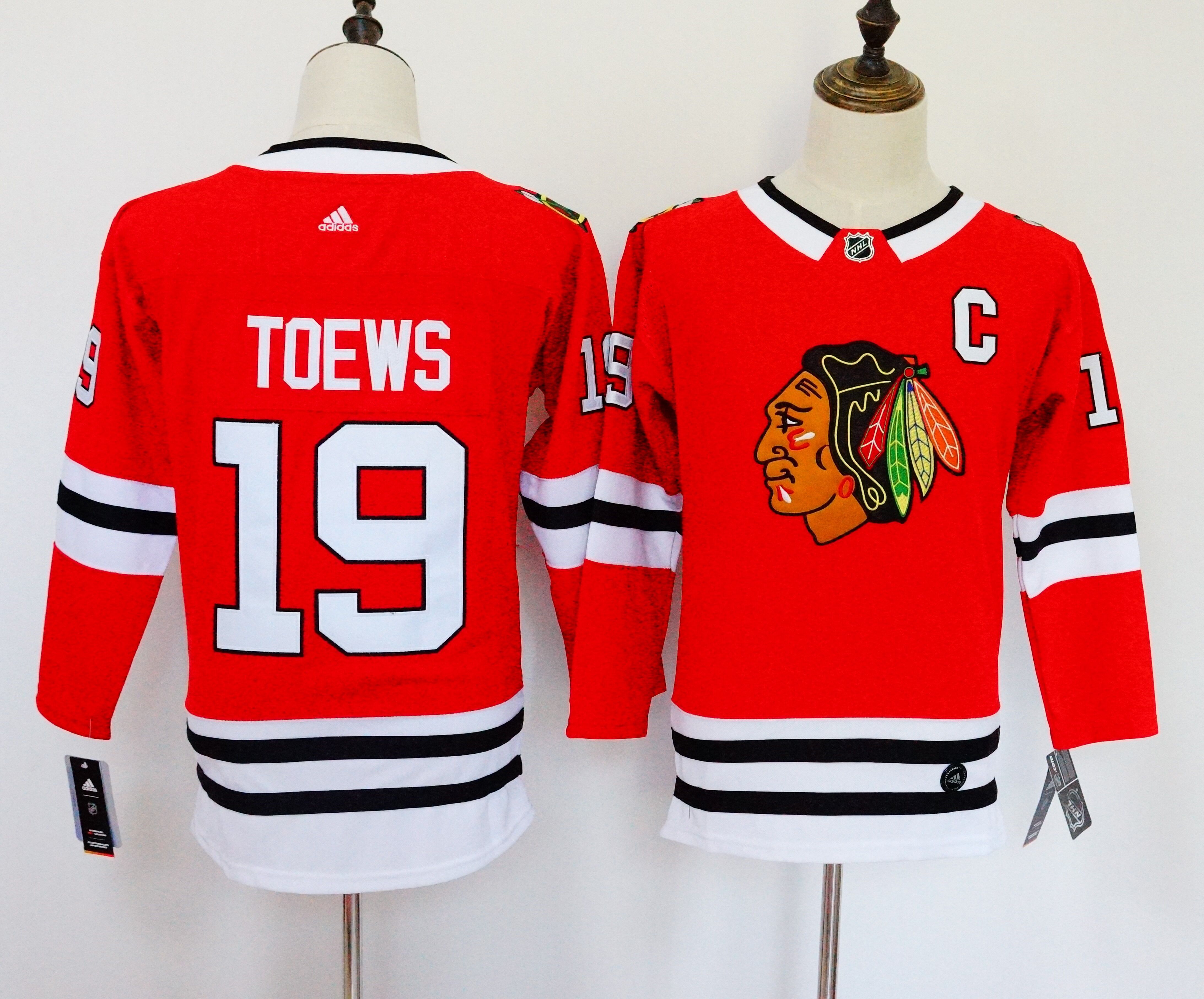 Women Chicago Blackhawks #19 Toews Red Hockey Stitched Adidas NHL Jerseys